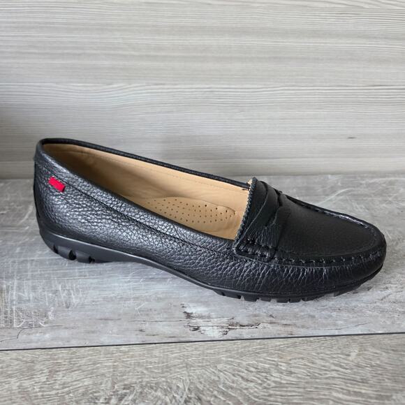 Marc Joseph New York Union Golf Black Grainy Loafer Flat Performance Shoes Sz 8
